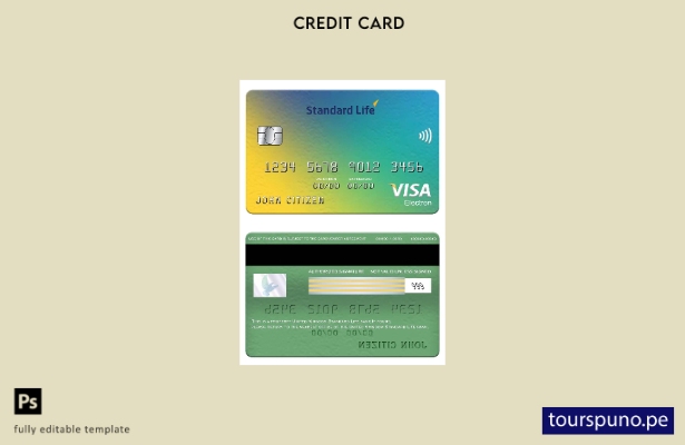 lista para imprimir plantilla de tarjeta electrónica visa bancaria Standard Life